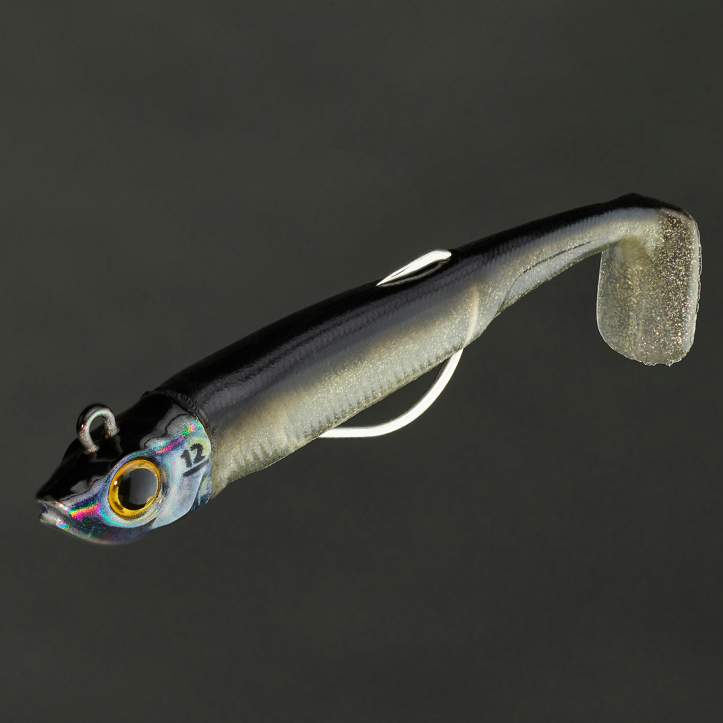 Set softbaits voor zeevissen Ancho 90 Texas shad zwarte rug/witte rug zilver 12 g 3/9