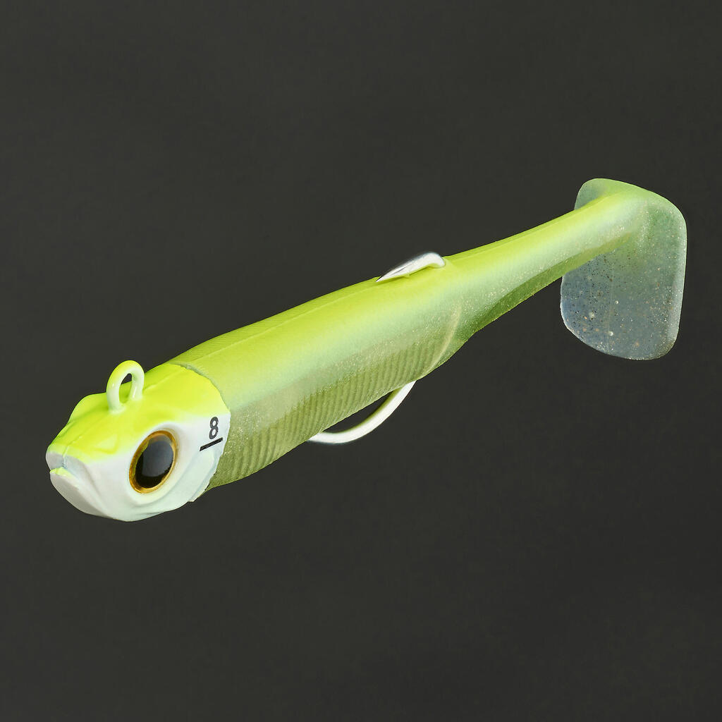 Sea Fishing Texas ANCHO Soft Lure COMBO 90 8 g neon yellow/red head