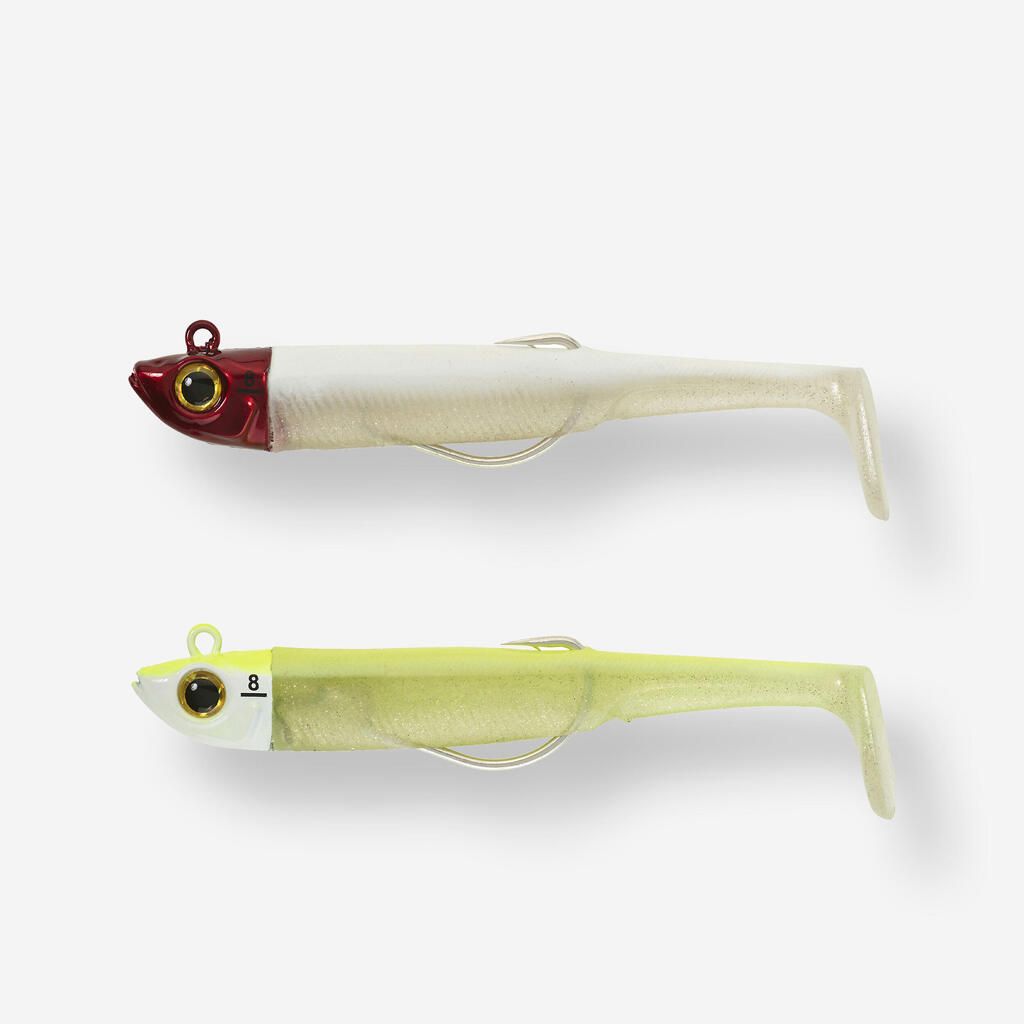 Sea Fishing Texas ANCHO Soft Lure COMBO 90 8 g neon yellow/red head