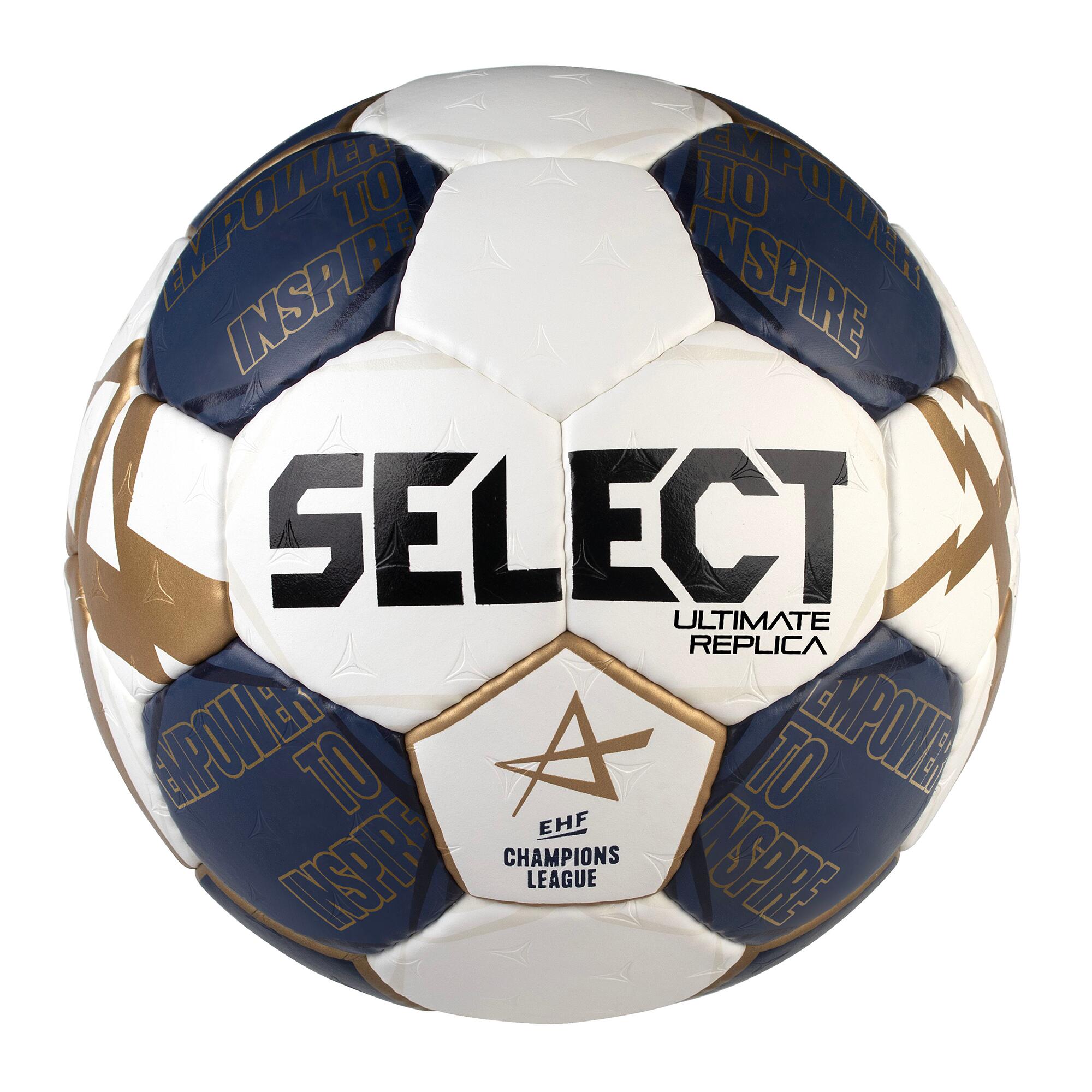 Minge Handbal Ultimate Replica Select Mărimea 2 Albastru-Alb-Auriu SELECT decathlon.ro