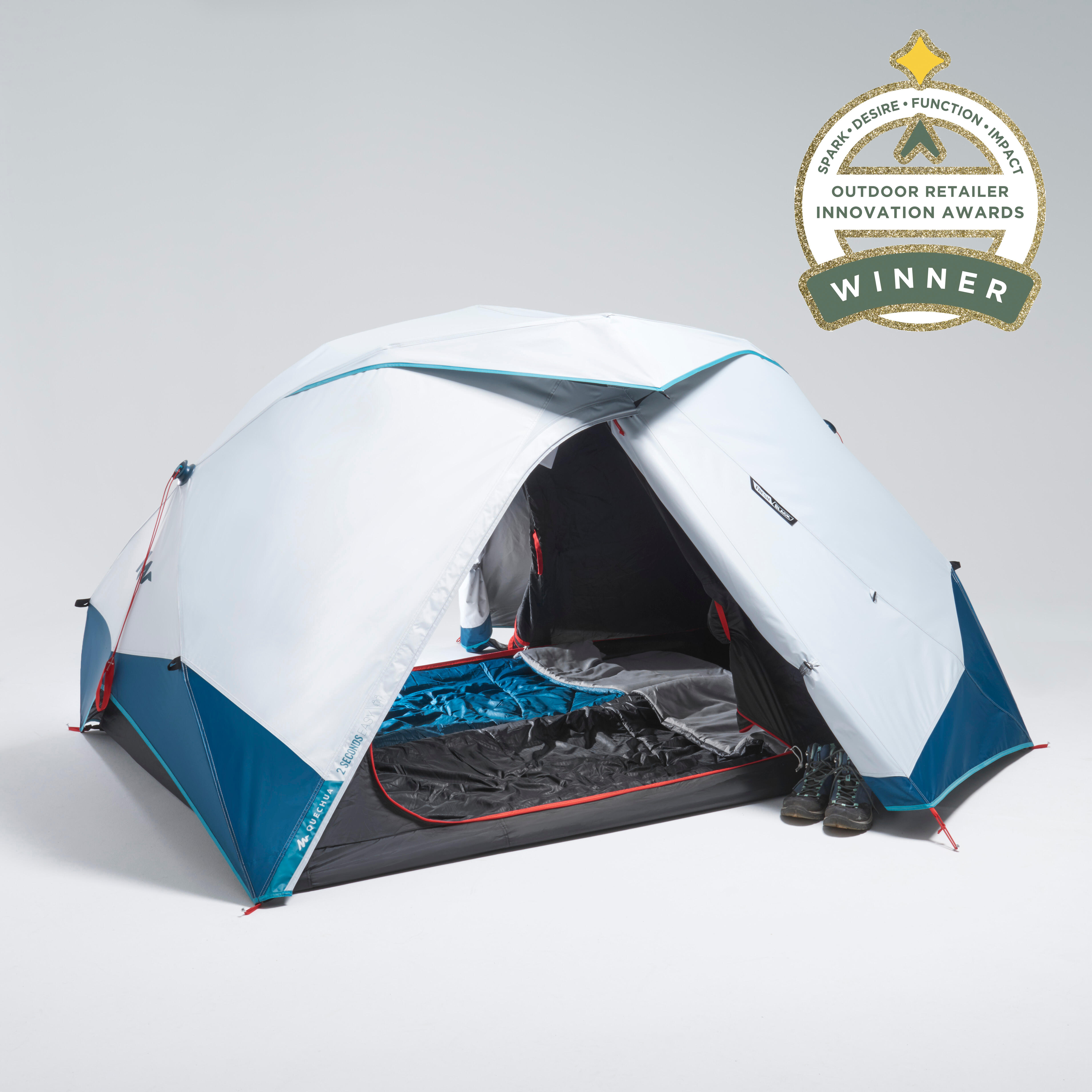 2-Person Camping Tent - 2 Seconds Easy Fresh & Black - QUECHUA