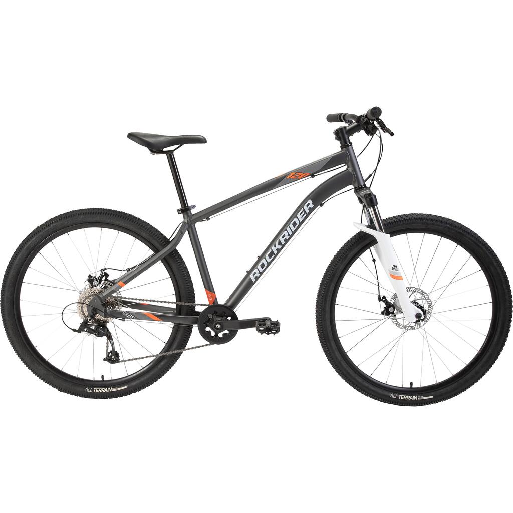 Kalnu velosipēds “st 120”, 27,5 collas, pelēks/oranžs