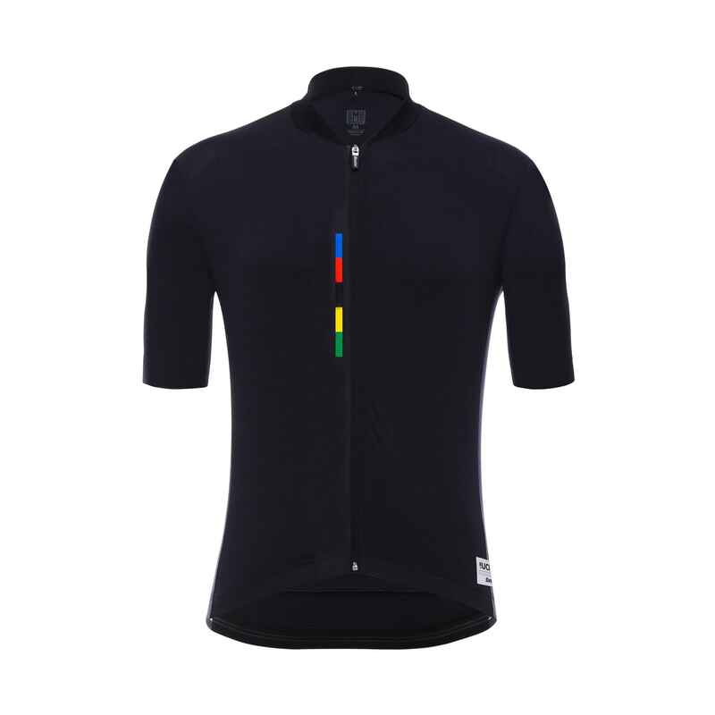 Radtrikot Rennrad Santini UCI Rainbow Collection schwarz