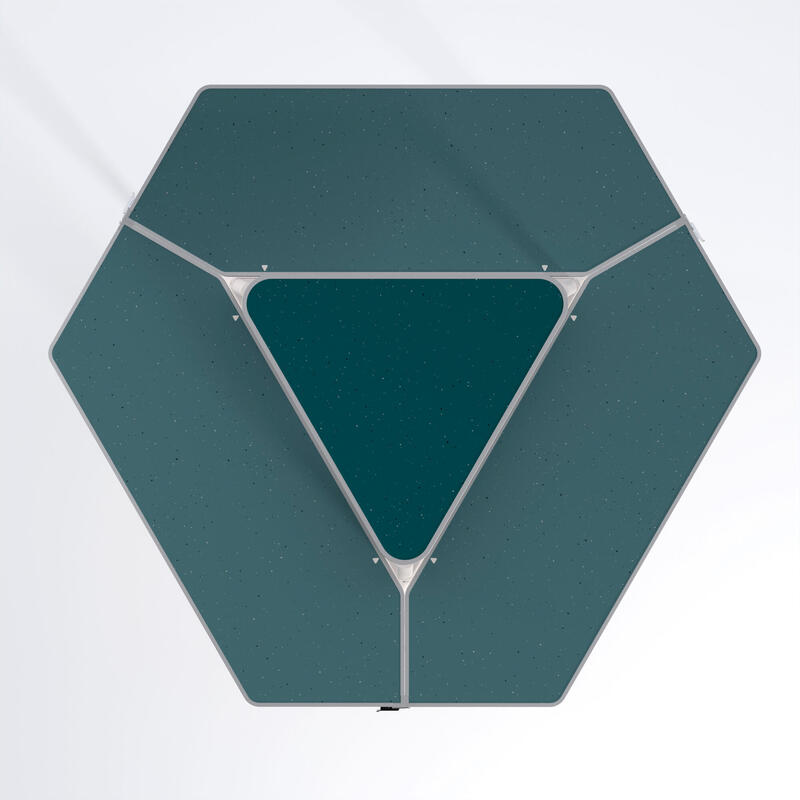 Mesa plegable hexagonal 6 personas con almacenamiento