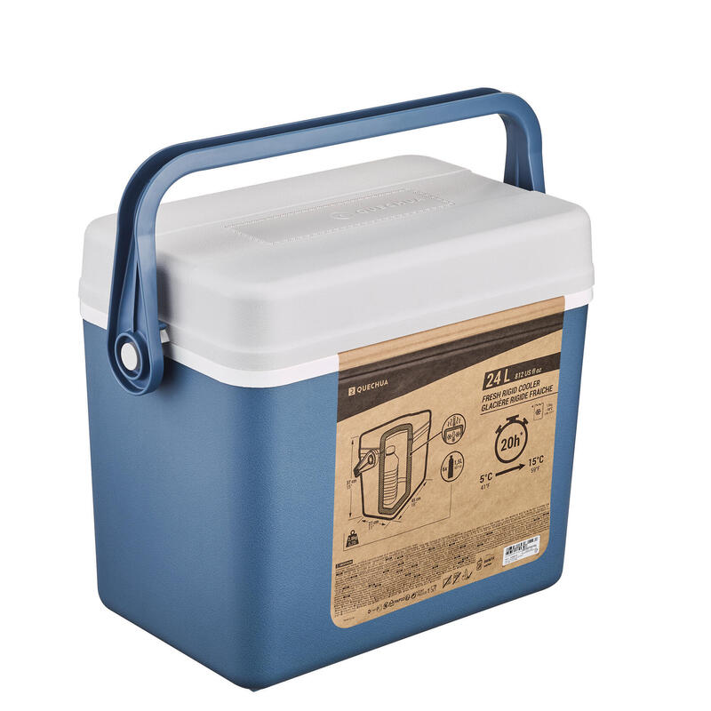 GLACIERE RIGIDE DE CAMPING - 24 LITRES - CONSERVATION AU FRAIS 13 HEURES