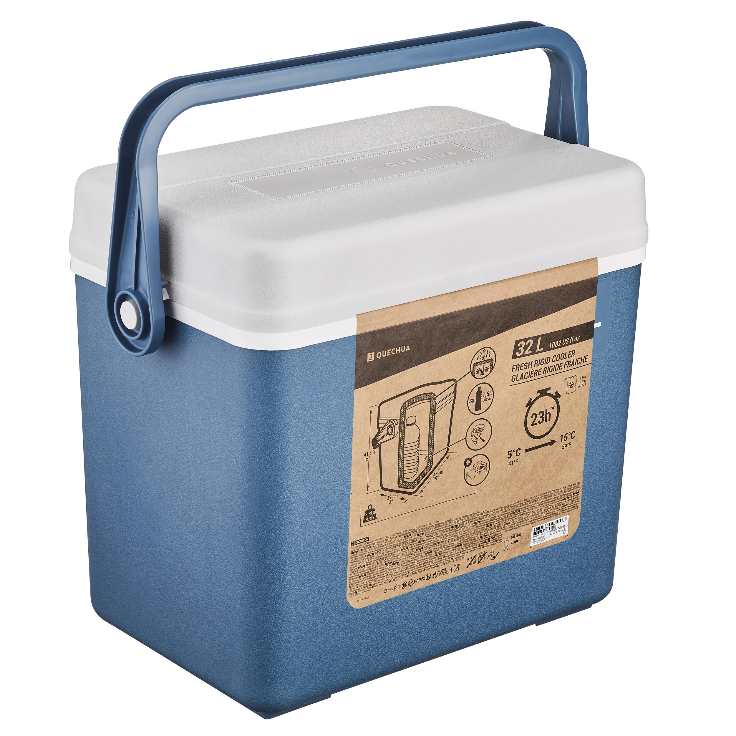 Camping Rigid Cooler  32 L  Cool Preserved for 14 Hours 7/8