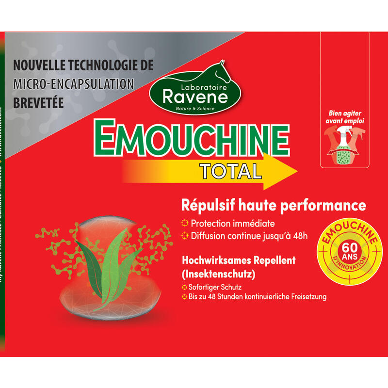 Repelente de Insetos Equitação Cavalo e Pónei Emouchine Total 450 ml