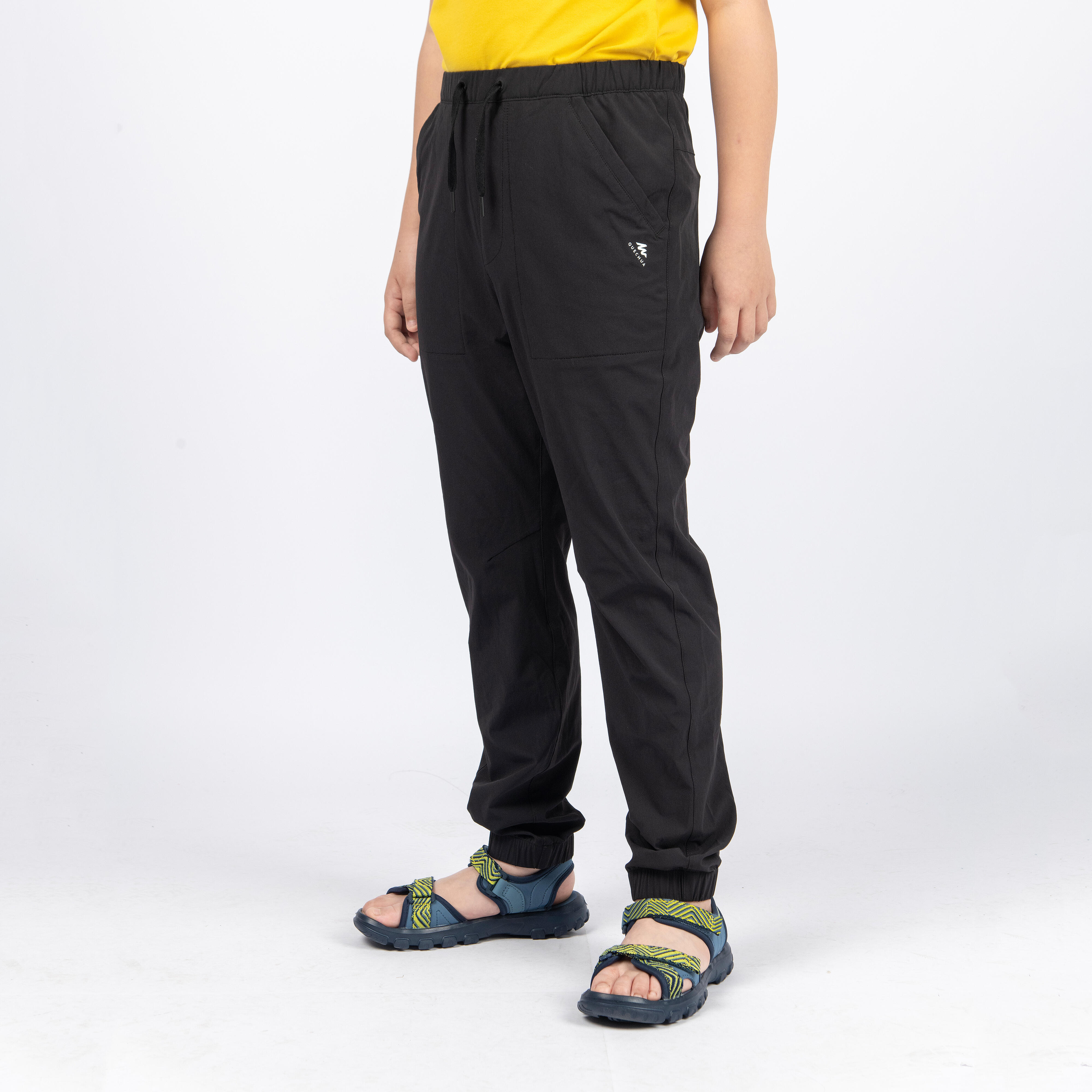 Kids' Mountain Hiking Track Pants MH100 Age 715 Black