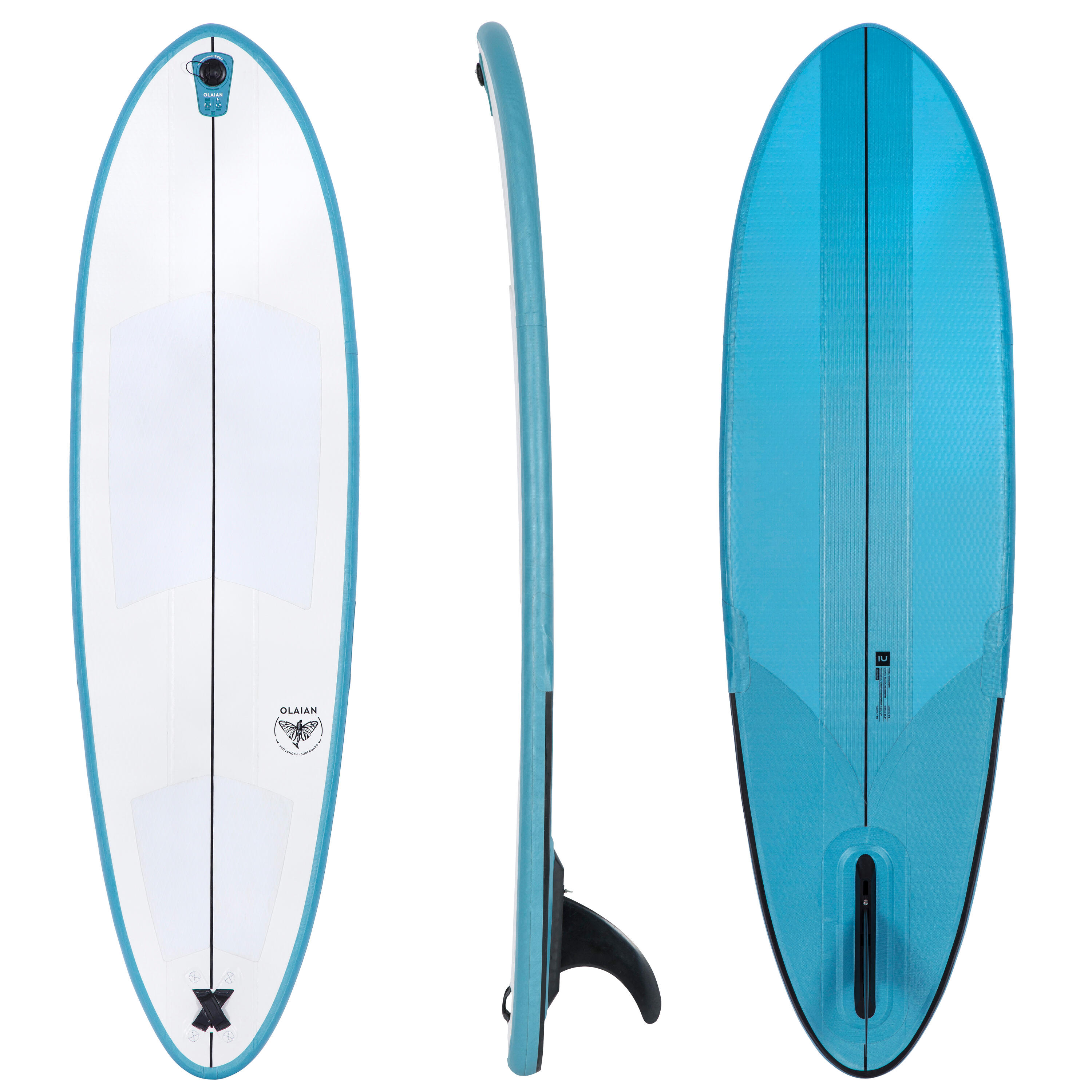 6'6" Inflatable Surfboard - Compact 500 Blue - OLAIAN
