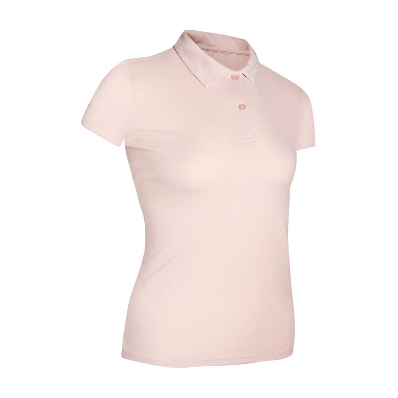 Women's Tennis Quick-Dry Polo Shirt Essential 100 - Light Pink