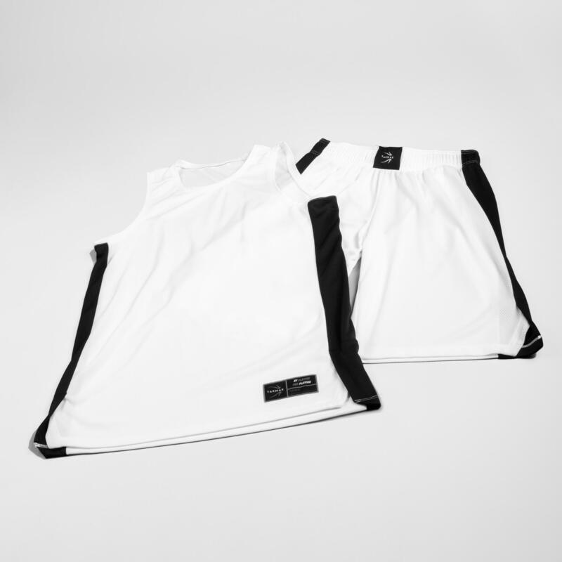 MAILLOT DE BASKETBALL SANS MANCHE - HOMME T500 BLANC