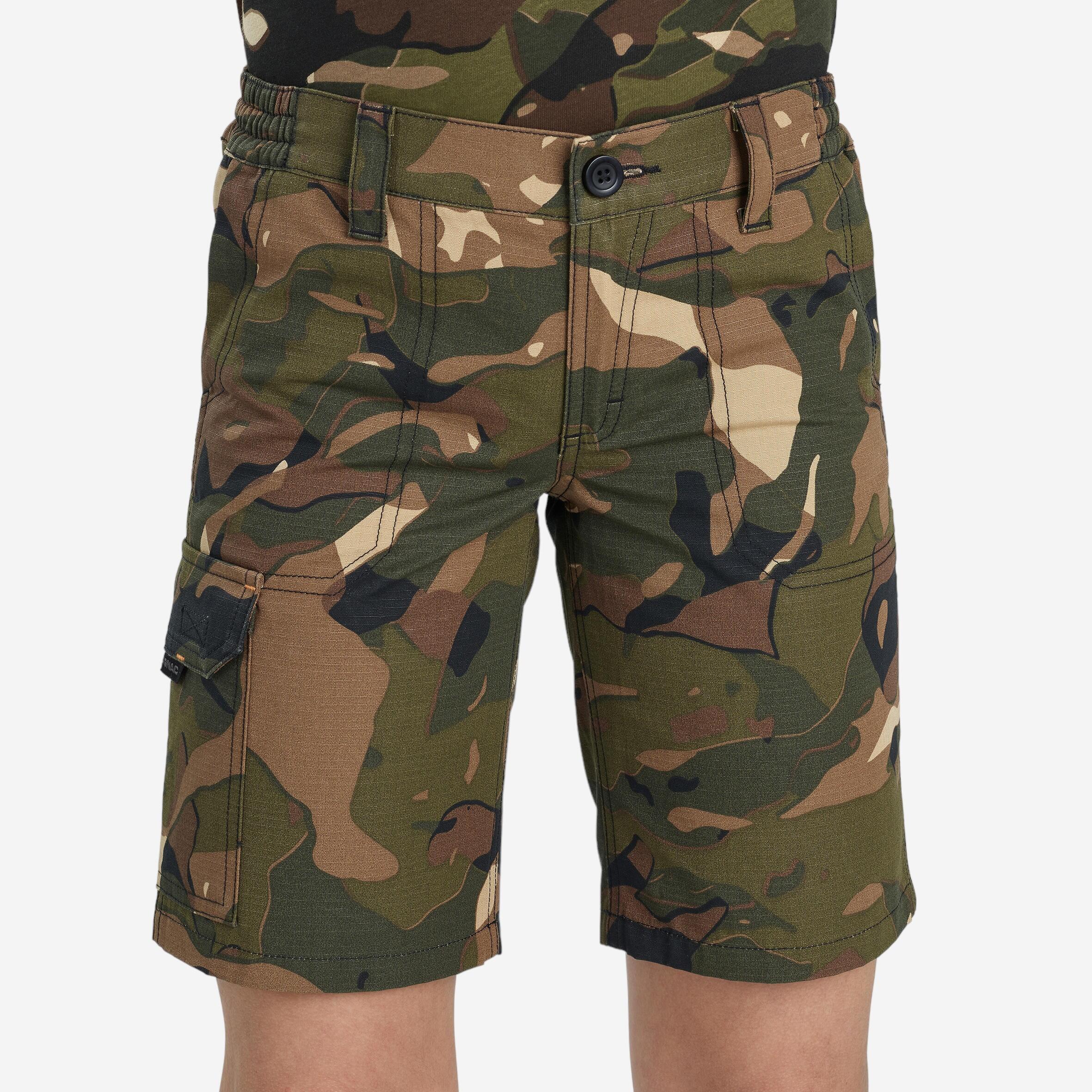 Bermuda chasse junior 500 camouflage vert et SOLOGNAC Decathlon