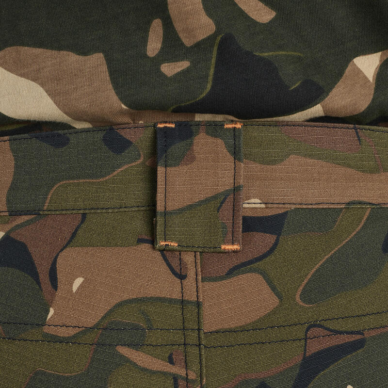 Bermudashorts Kinder 500 Camouflage Grün und Braun