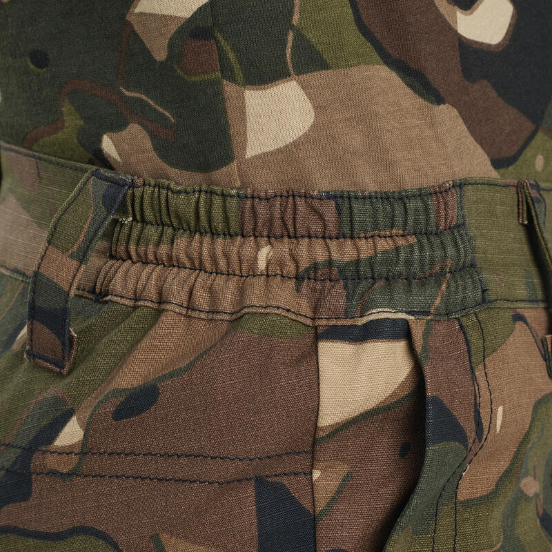 Bermudashorts Kinder 500 Camouflage Grün und Braun