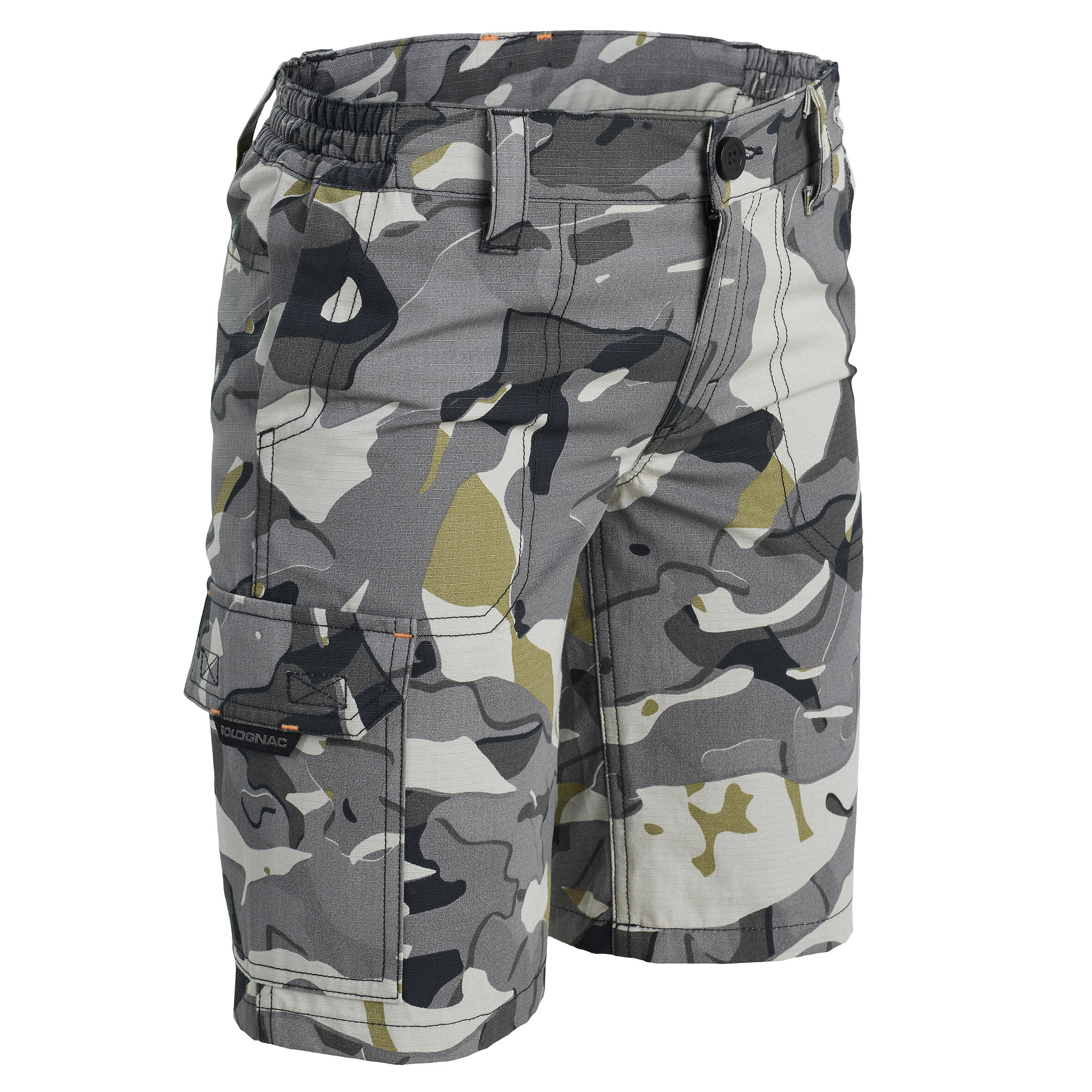 SOLOGNAC Junior Country Sport Camouflaged Bermuda Shorts 500 Grey