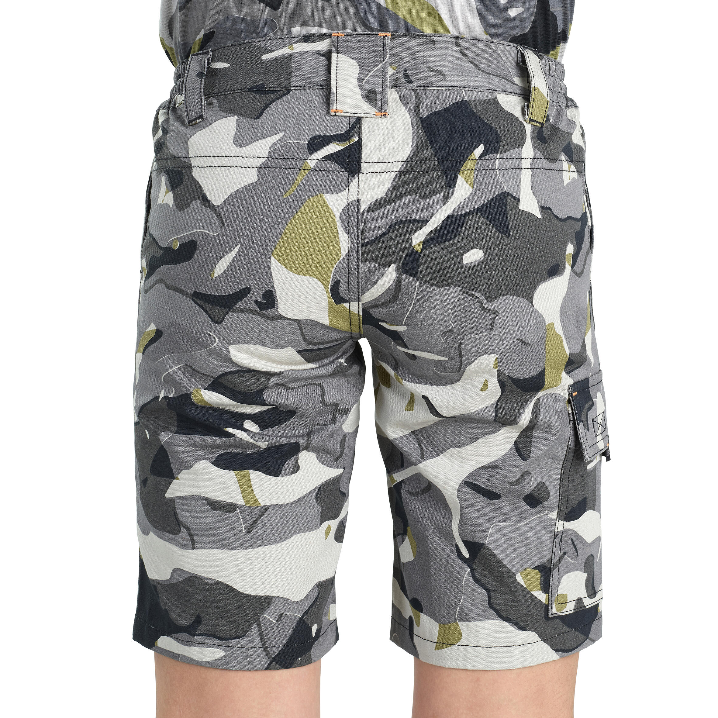 Junior Country Sport Camouflaged Bermuda Shorts 500 Grey 5/9