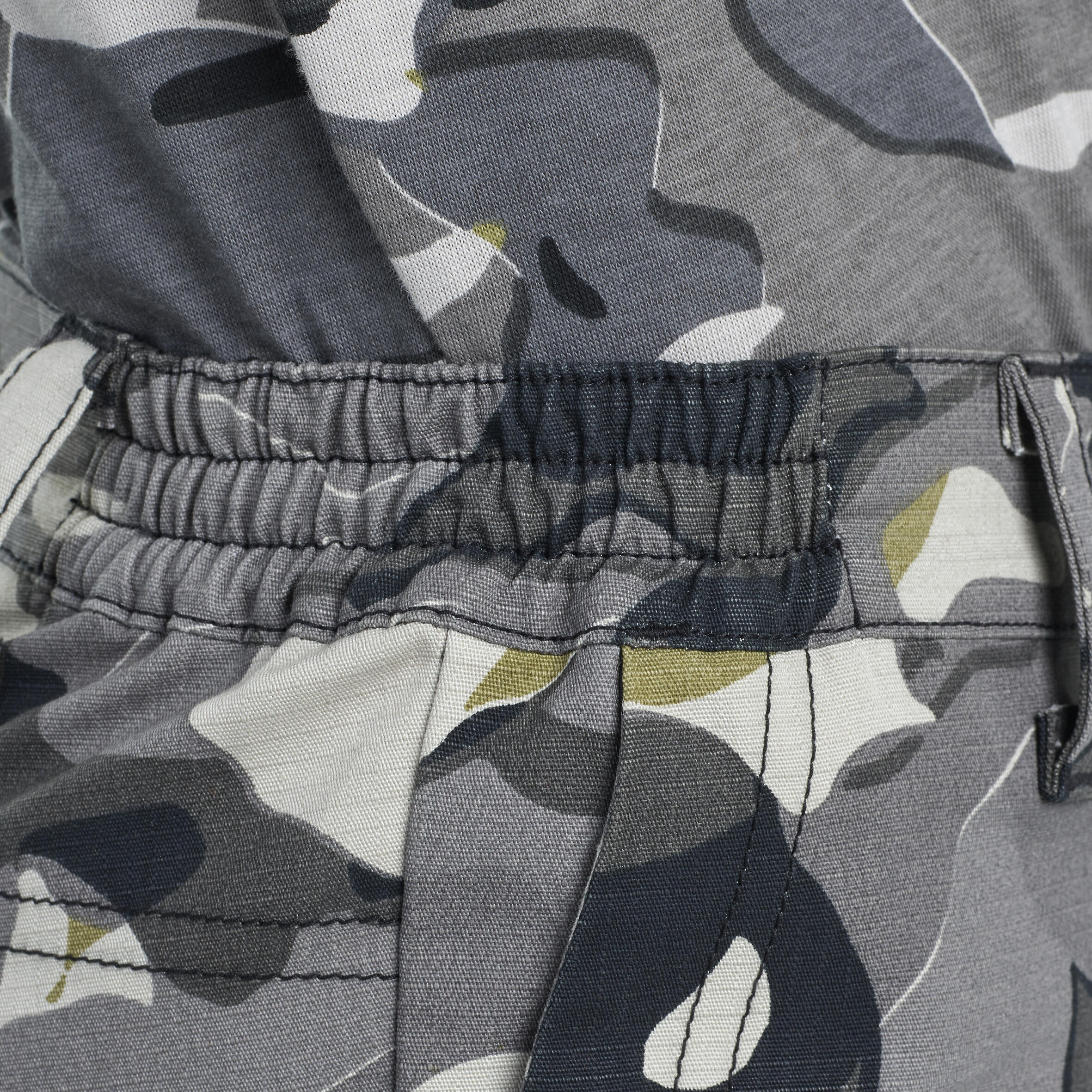 Junior Country Sport Camouflaged Bermuda Shorts 500 Grey 7/9