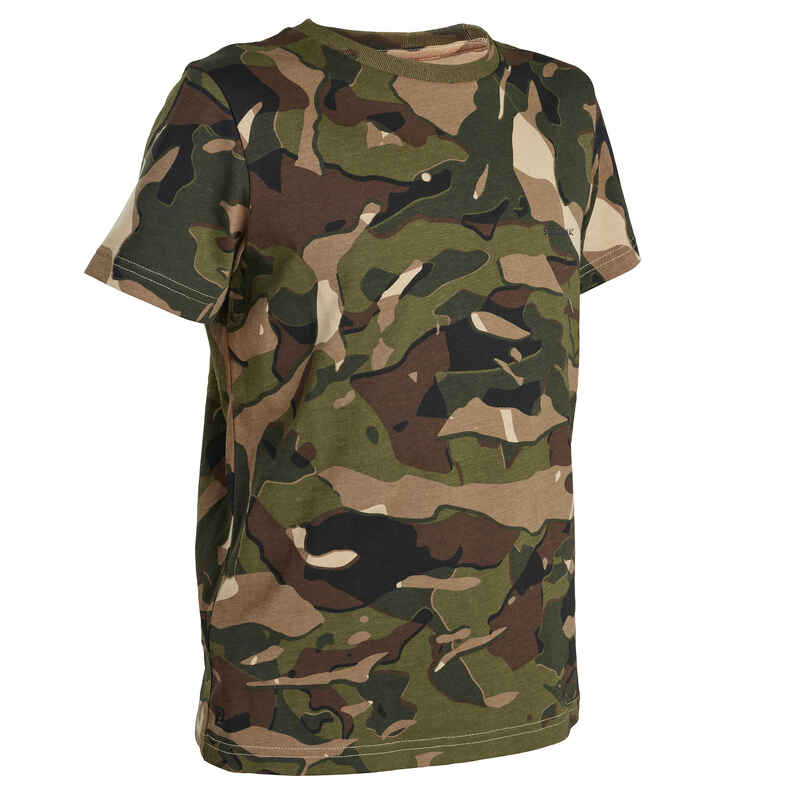 Jagd-T-Shirt 100 Kinder Camouflage grün braun 