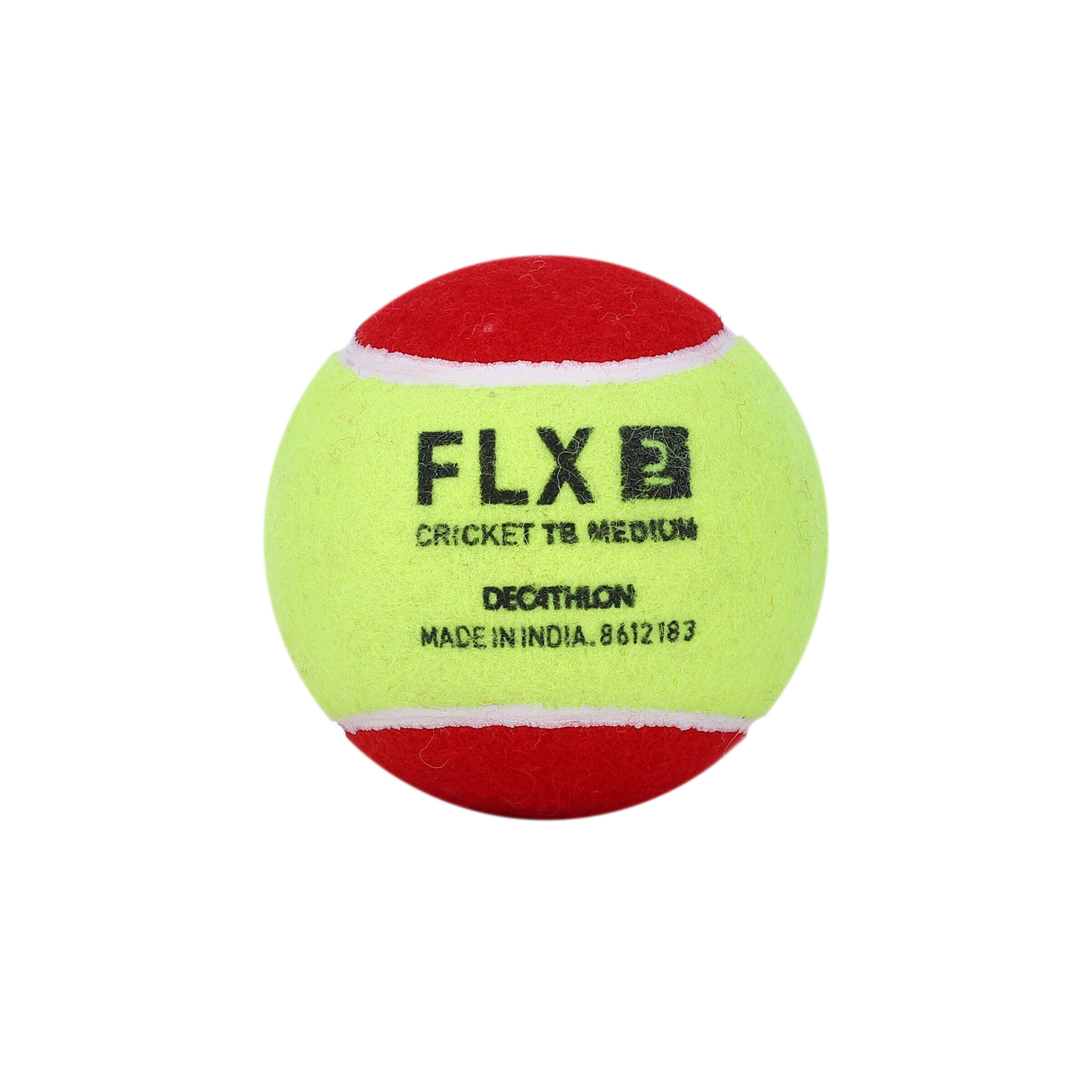 Tennis Cricket Ball Medium Weight 80g Soft & Lightweight Green & Red -  5