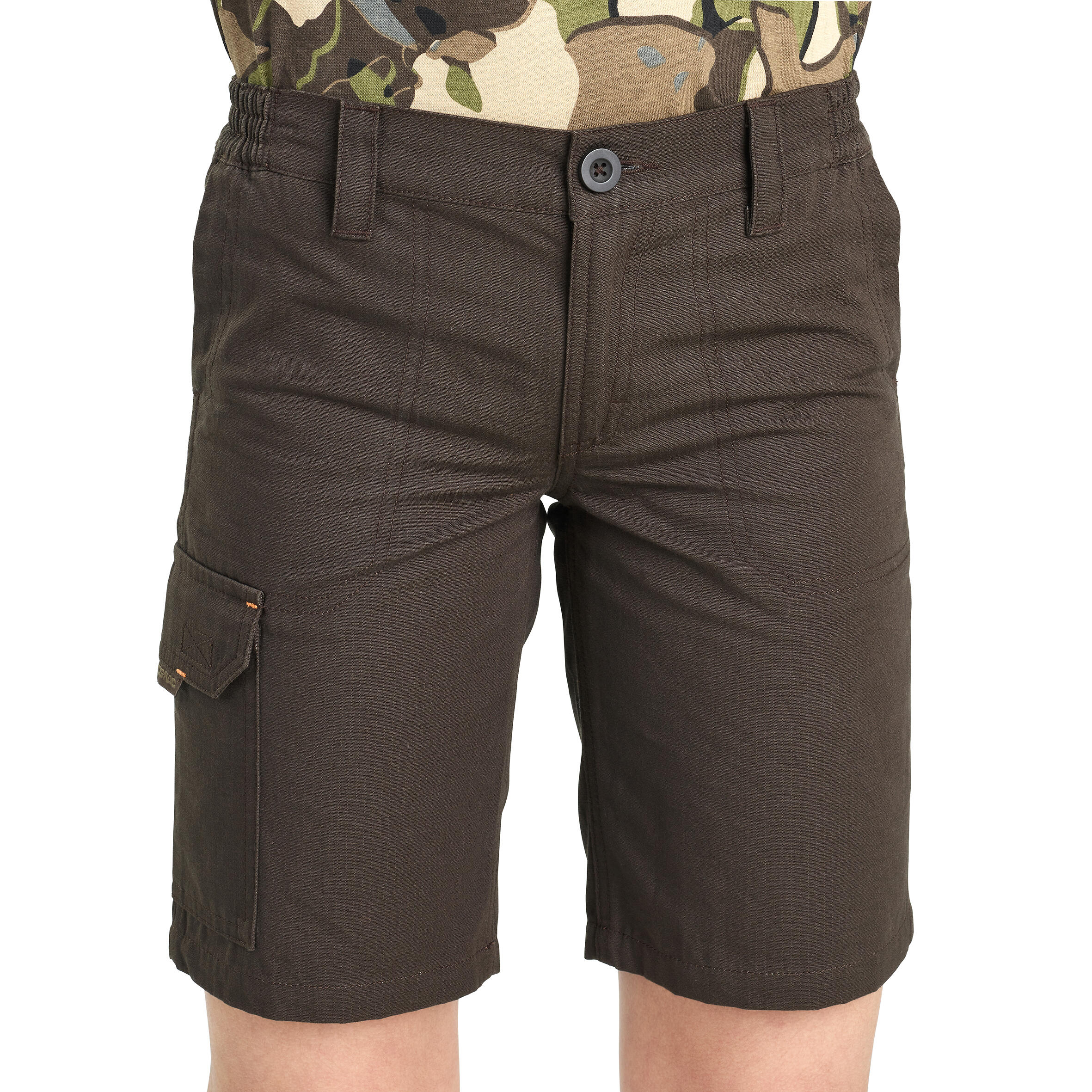 Junior Country Sport Bermuda Shorts 500 Brown 2/9