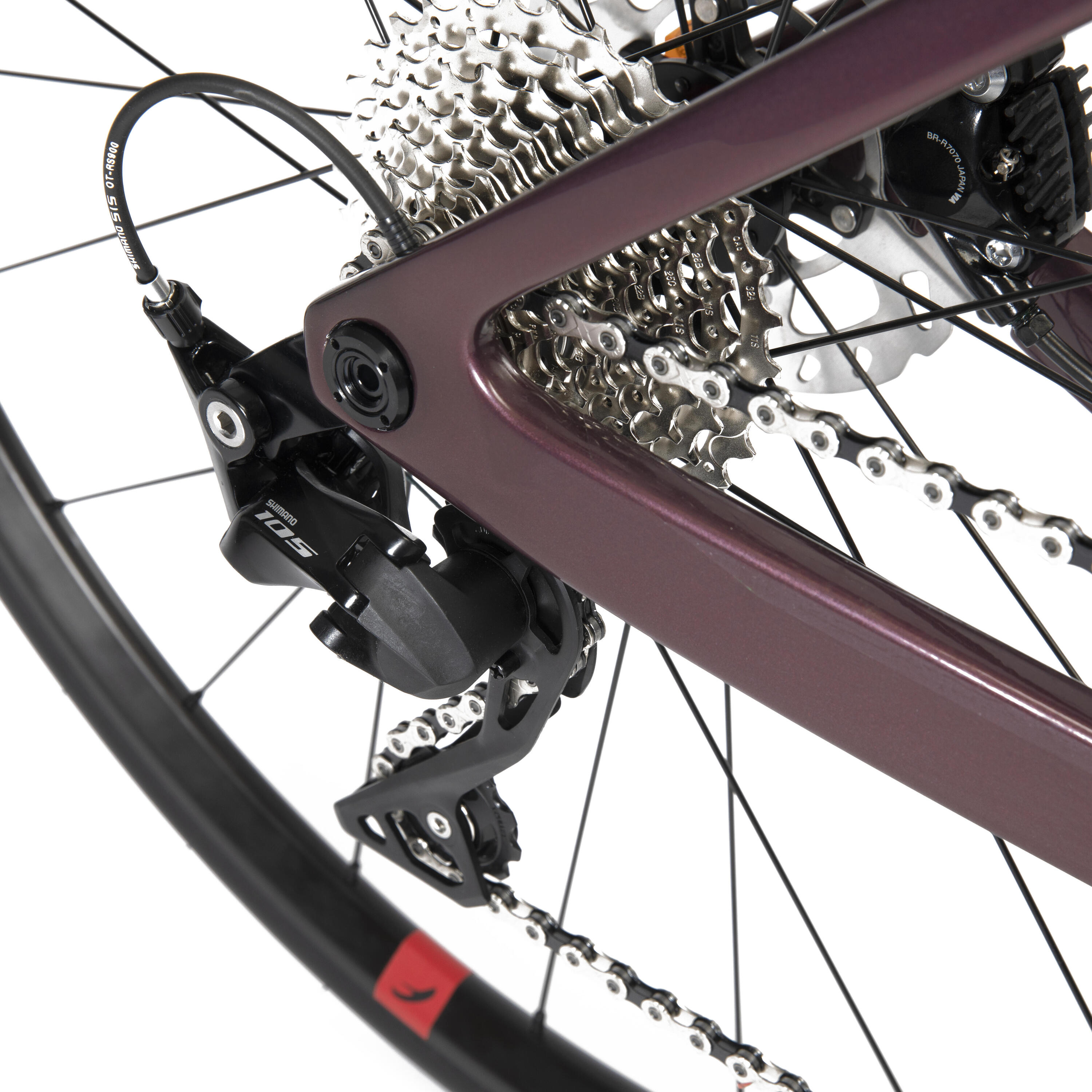 Women's Road Bike EDR Carbon Disc 105 - Burgundy 5/9