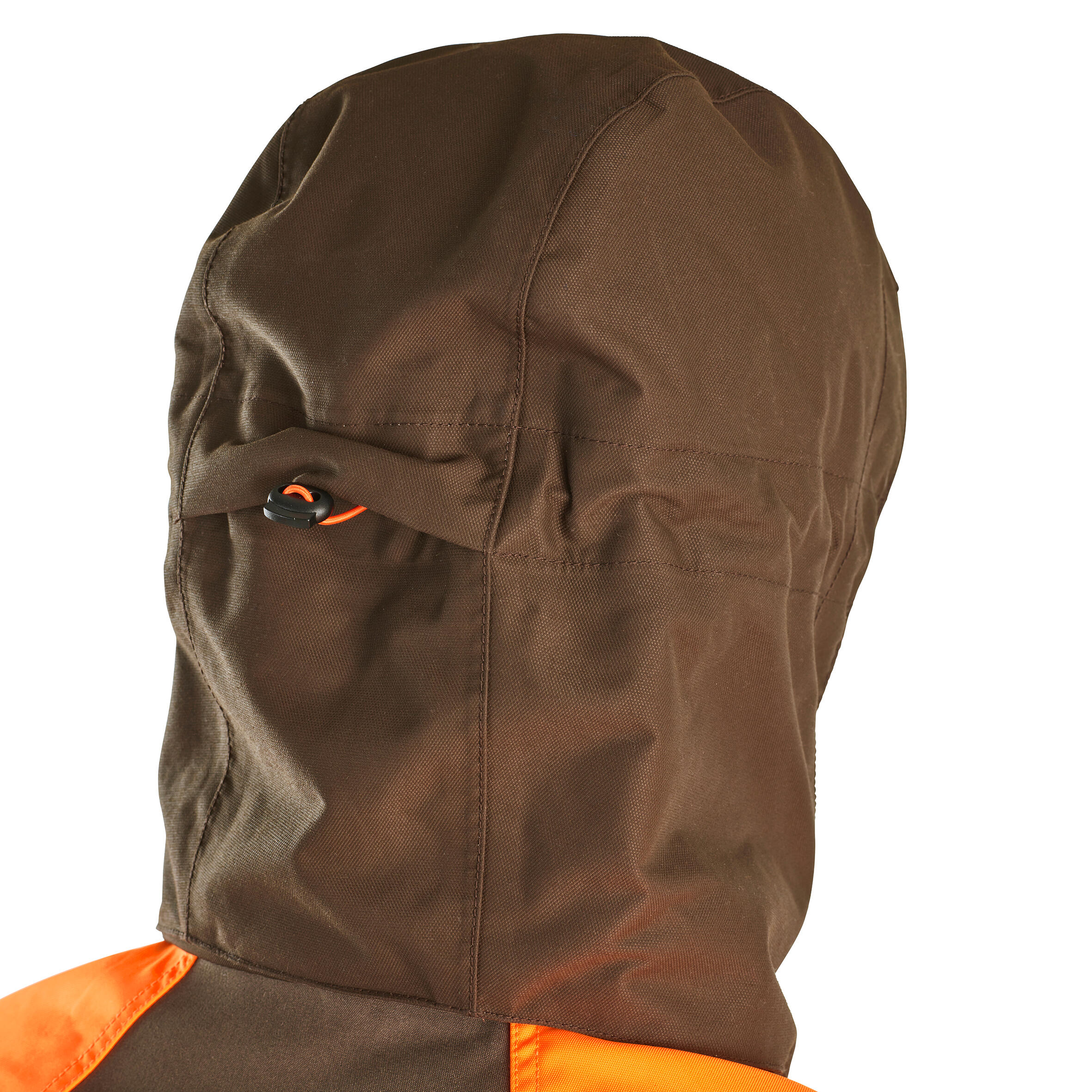 Veste chasse impermeable renfort fluo marron 900 becasse 16/29