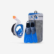 Kit Snorkel Máscara Easybreath 500 + Aletas Adulto Azul