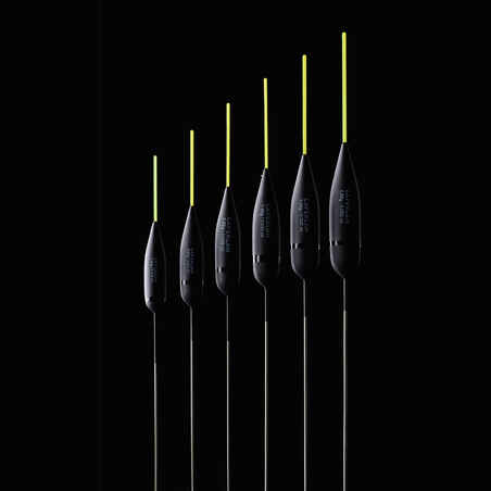 Set of Six Floats for Pole Fishing in Canals PF-F900 C Set - Yellow Antenna