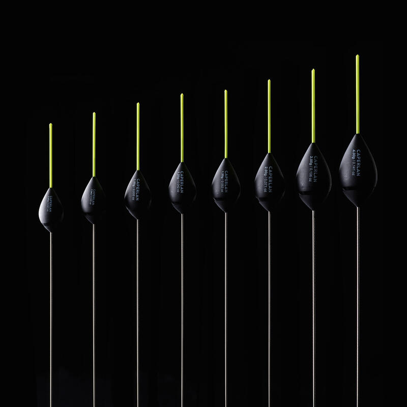 Set of 8 Floats for Pole Fishing in Rivers PFF900 R Yellow Antenna