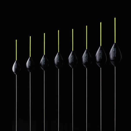 Set of 8 Floats for Pole Fishing in Rivers PF-F900 R - Yellow Antenna