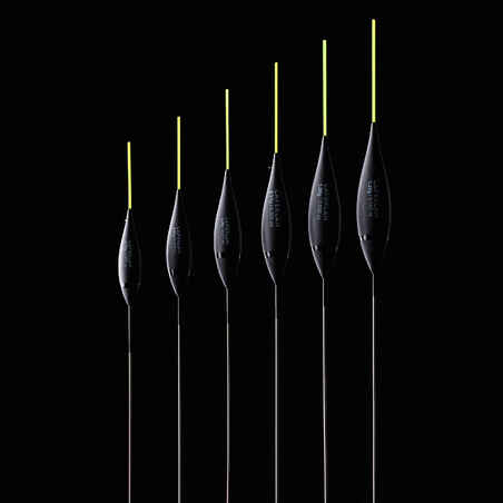 SET OF SIX FLOATS WITH YELLOW ANTENNAS FOR STILL FISHING IN LAKES PF-F900 L