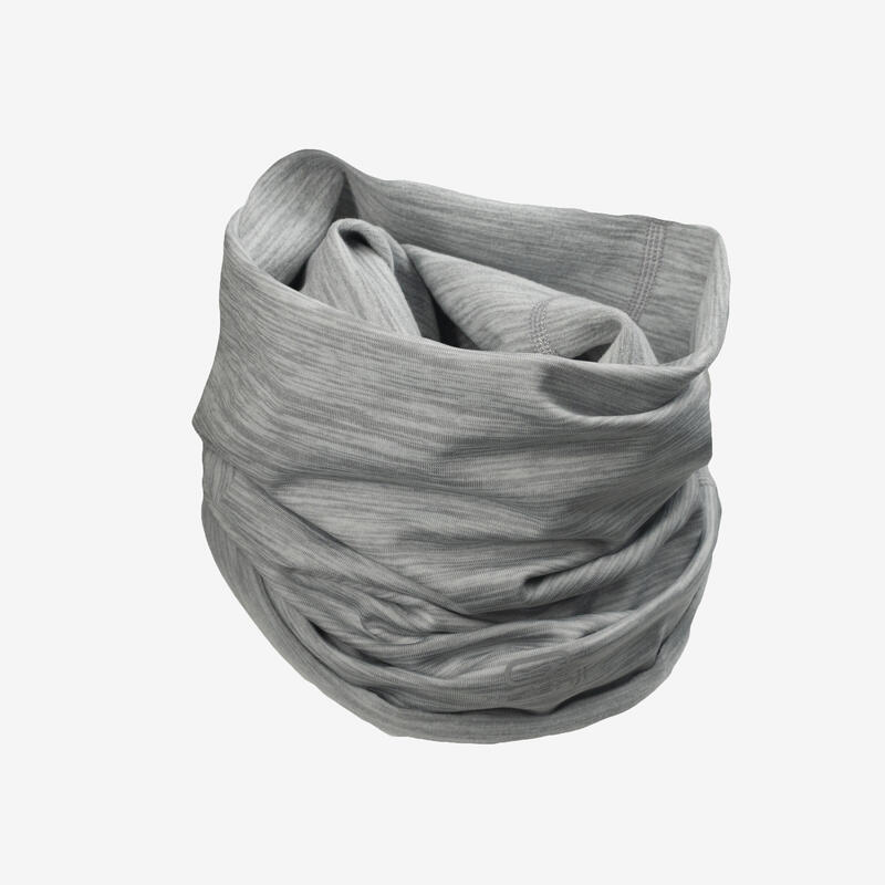 Braga de cuello running / Cinta multifunción Hombre Mujer -KIPRUN gris jaspeado