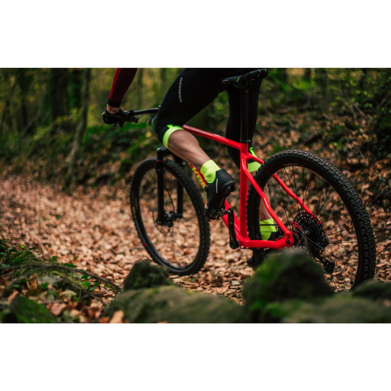 Cuissard 3/4, mi-long, VTT XC avec bretelles, Noire et Fluo Coupe PRO