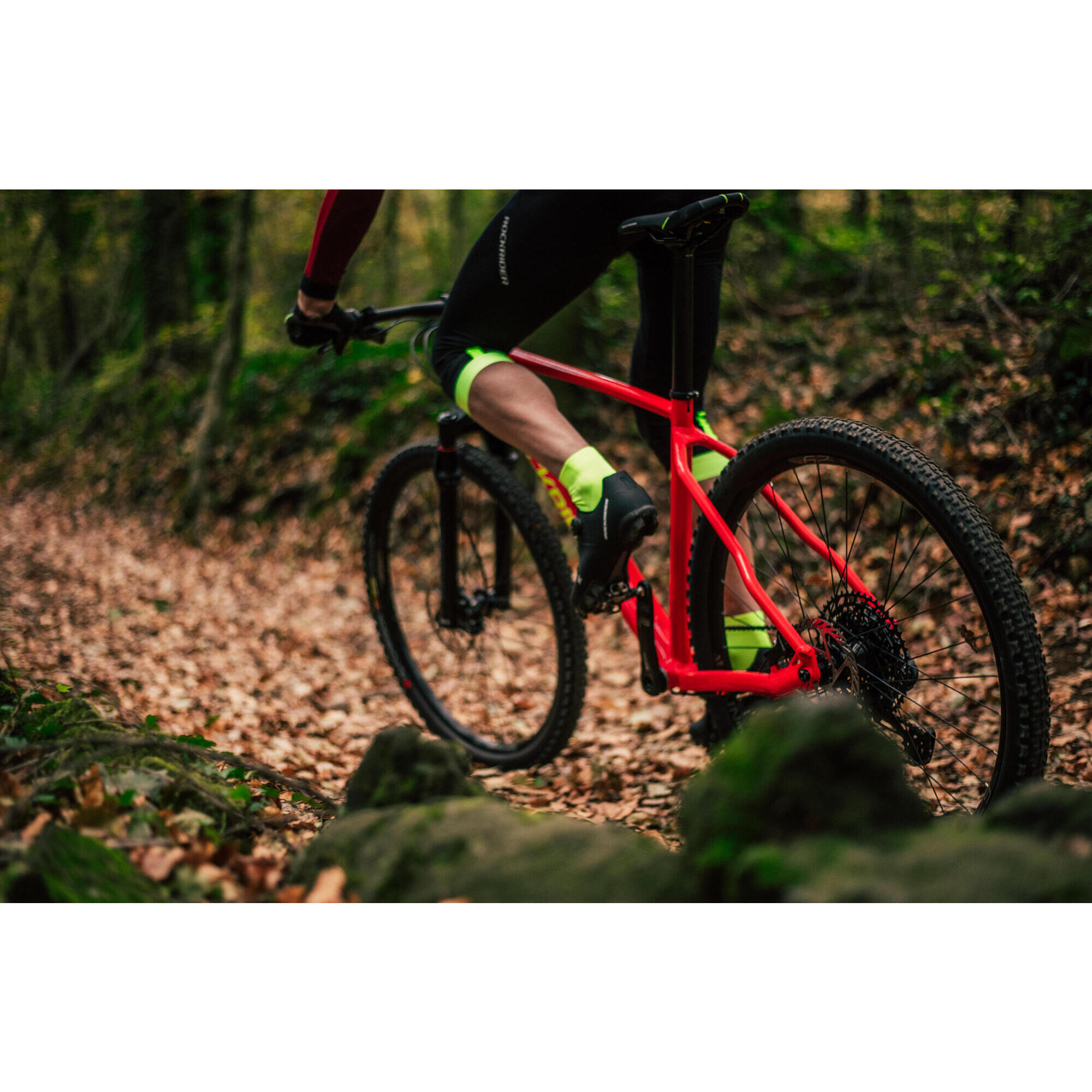 Cuissard 3 4 VTT XC homme Noir et Fluo ROCKRIDER Decathlon