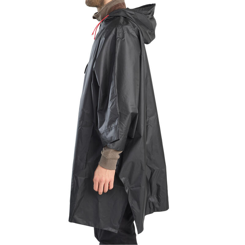 Poncho Chubasquero Lluvia Solognac Glenarm Adulto Capa Impermeable Negro