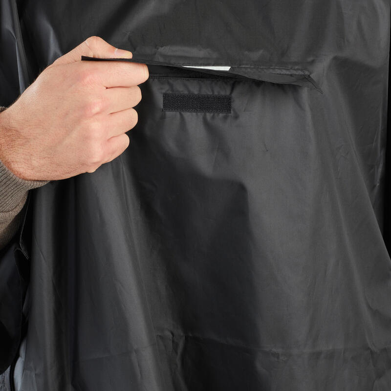 Poncho Chubasquero Lluvia Solognac Glenarm Adulto Capa Impermeable Negro