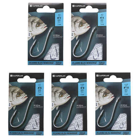 קרסי דיג מדגם SN HOOK - Fluorosea Bluereversed עם ראשים בצורת חץ עבור דיג בים