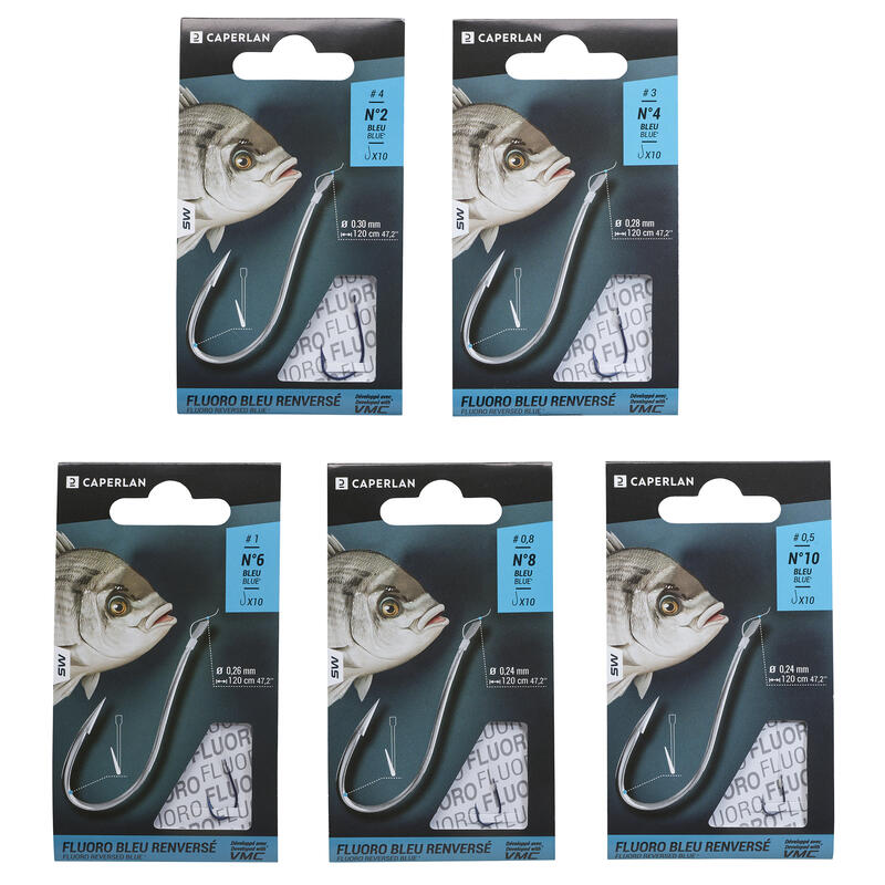 Cârlige montate pescuit SN HOOK fluorosea blue reversed x10