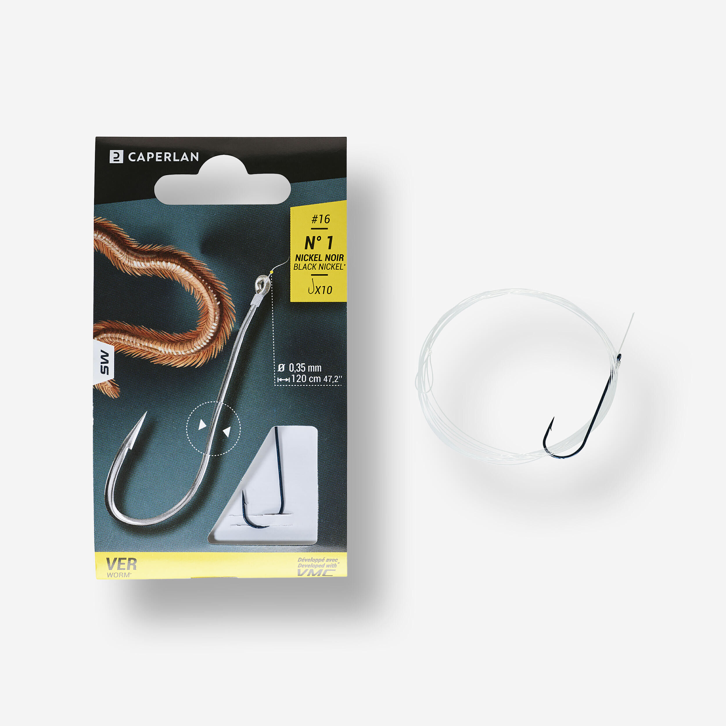 CAPERLAN SN eyed hooks for sea fishing with worms