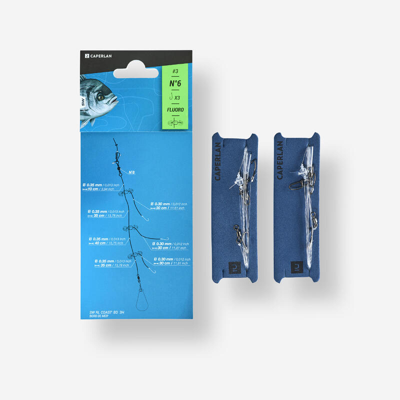 Gemonteerde lijn RL Ledgering-1 3xH6 x2 voor vissen op zee