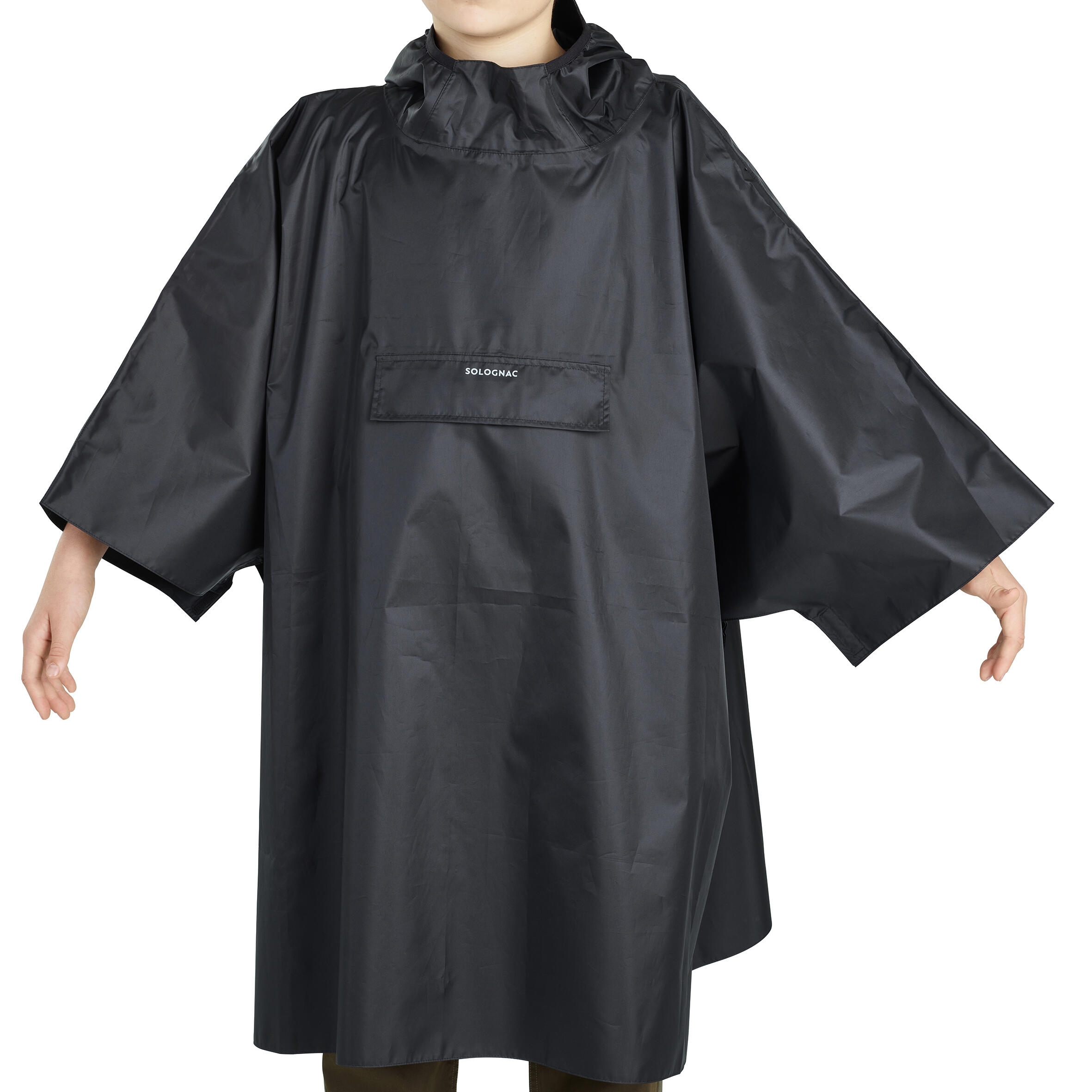 SOLOGNAC Poncho Chubasquero Lluvia Solognac Glenarm Capa Impermebale  Niños Negro