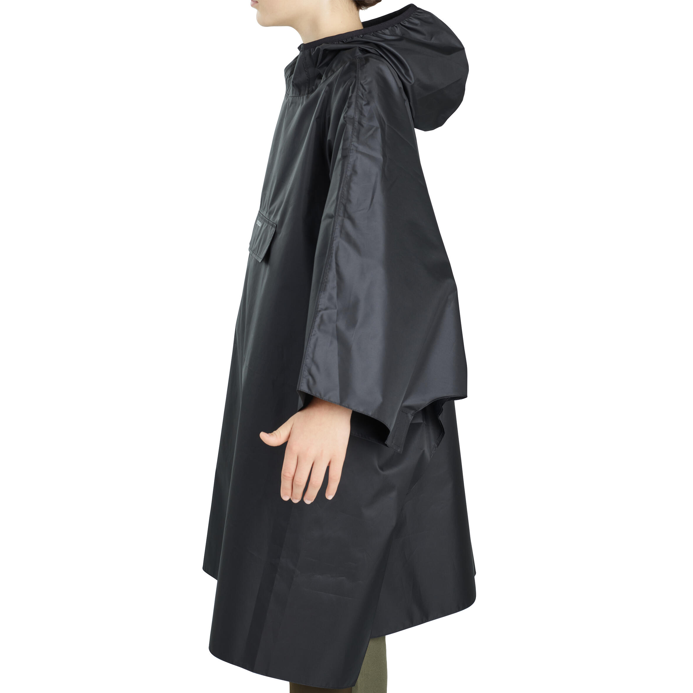 Poncho Chubasquero Lluvia Solognac Glenarm Capa Impermebale  Niños Negro 4/6