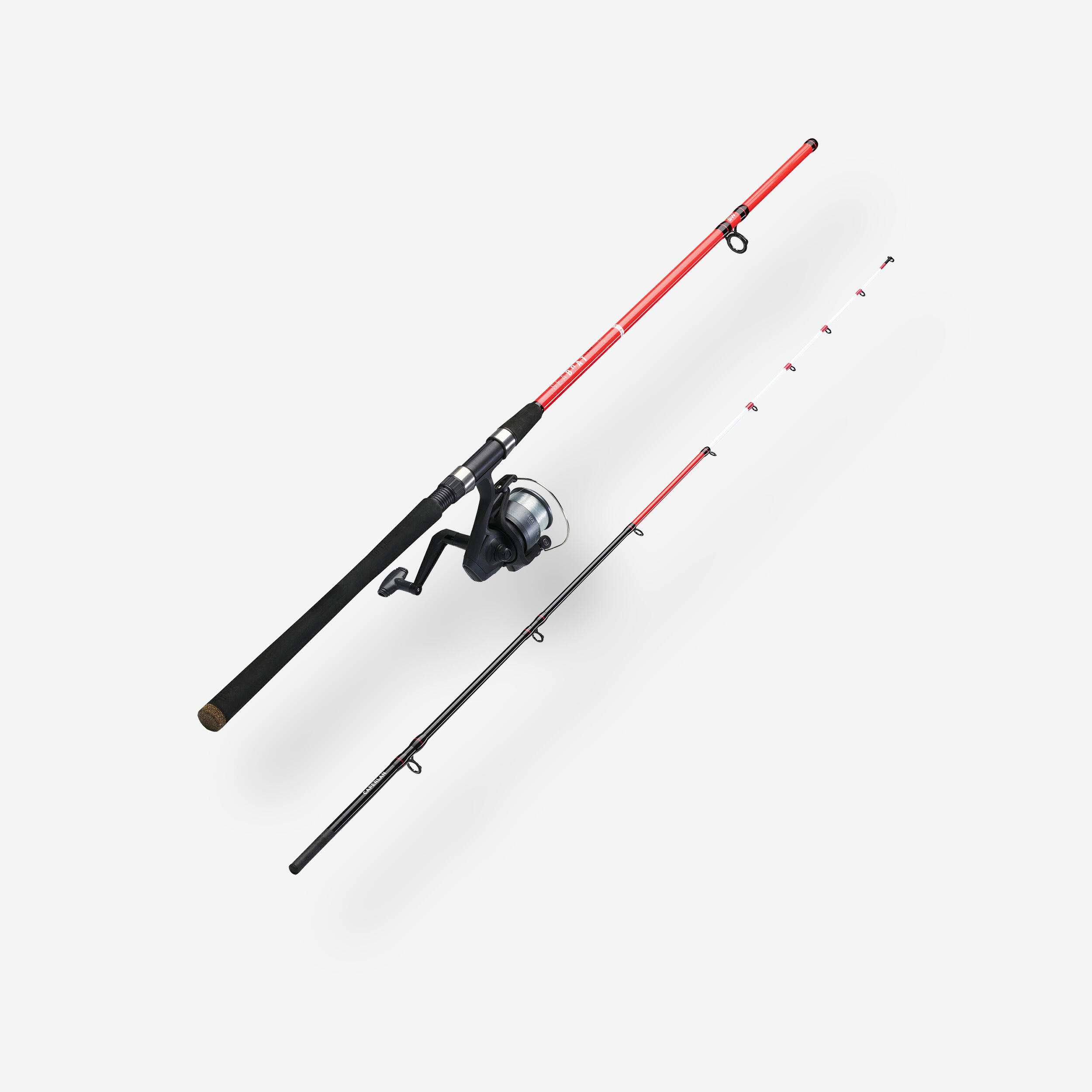 Set lansetă cu mâner + mulinetă SEABOAT LIGHT -100 210/2 Pescuit marin 100  Lansete si mulinete pentru pescuit marin