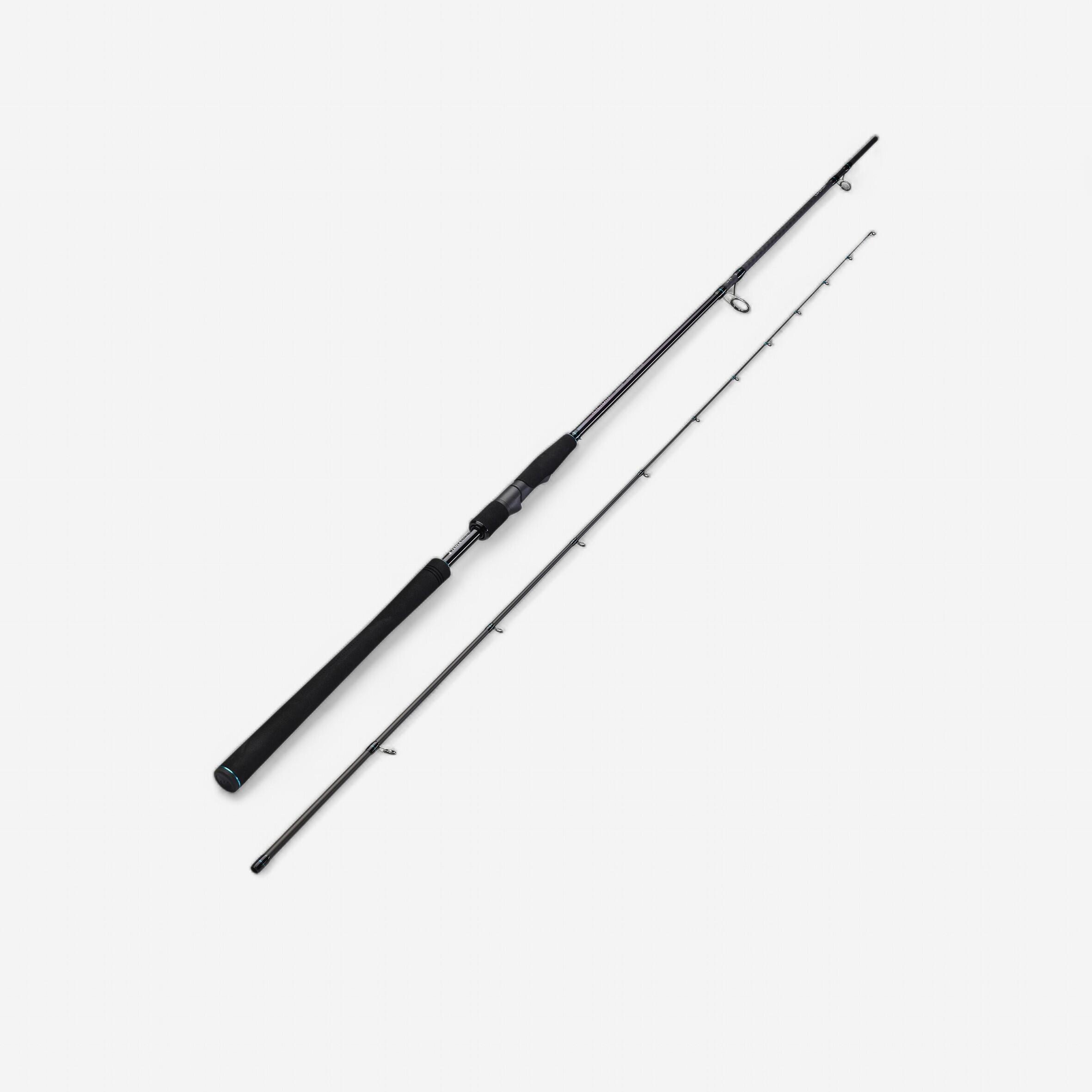 Lot De 2 Canne à Pêche + Moulinet Graphite IM6 - Pour Bar, Pêche Eau Douce - Poignée Polymère - 9