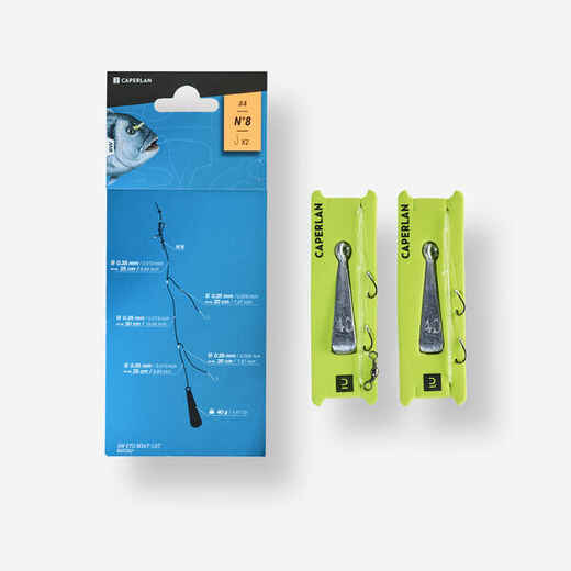 SN double-barb spade-end hooks to line for sea fishing - Decathlon