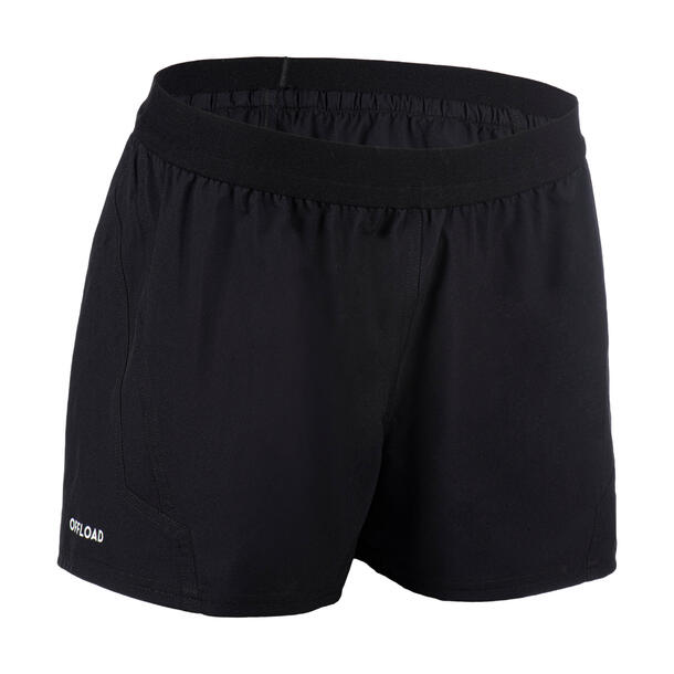 Women Rugby Shorts R500 Black