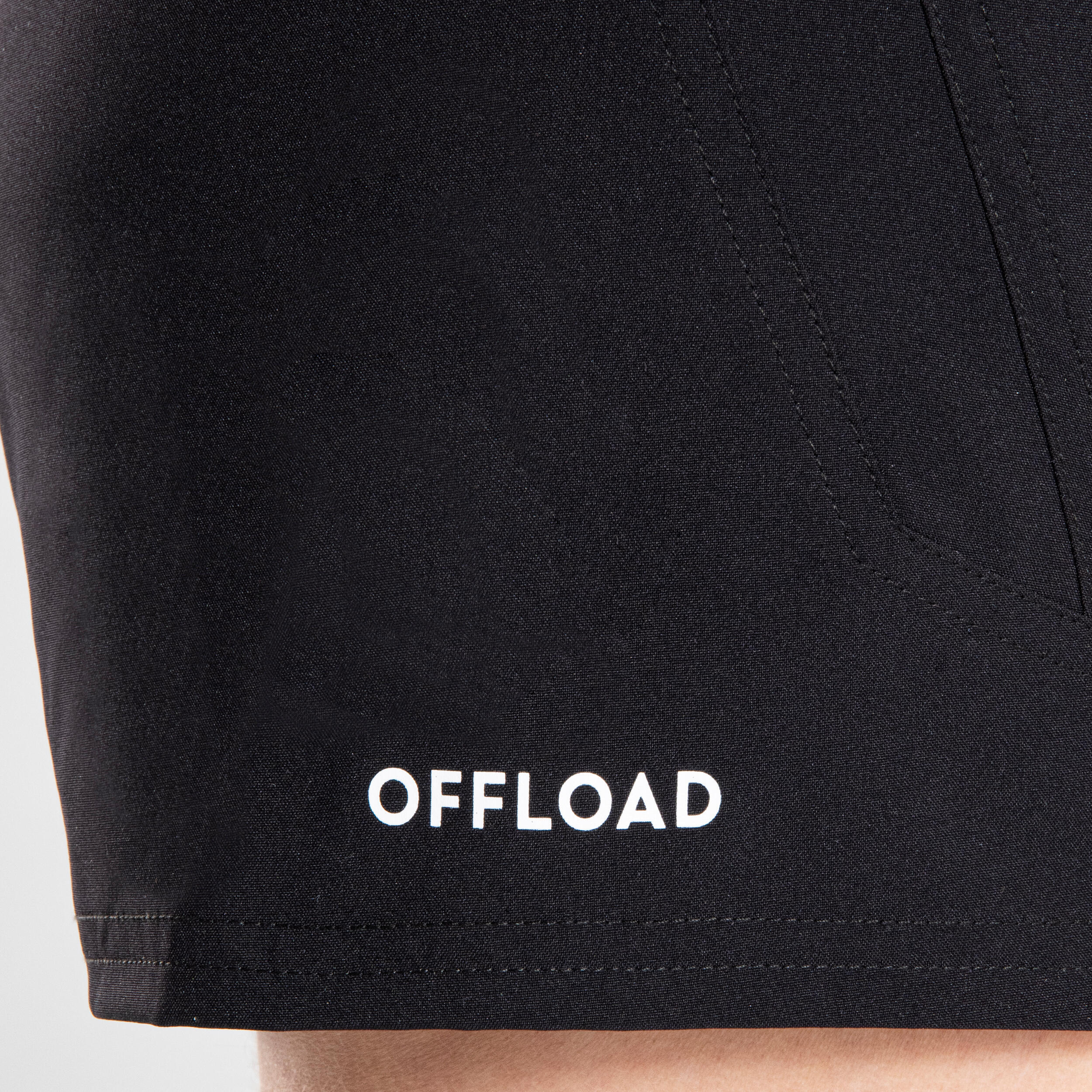Pantalón corto de Rugby Mujer Offload R500 negro 8/14