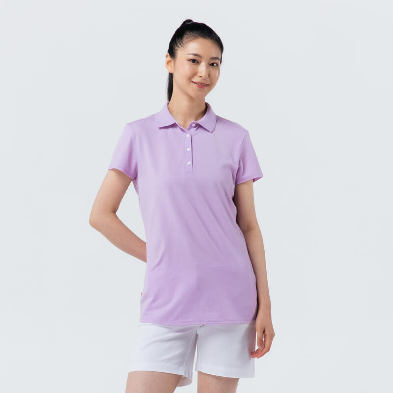 Women's golf short-sleeved polo shirt MW500 mauve
