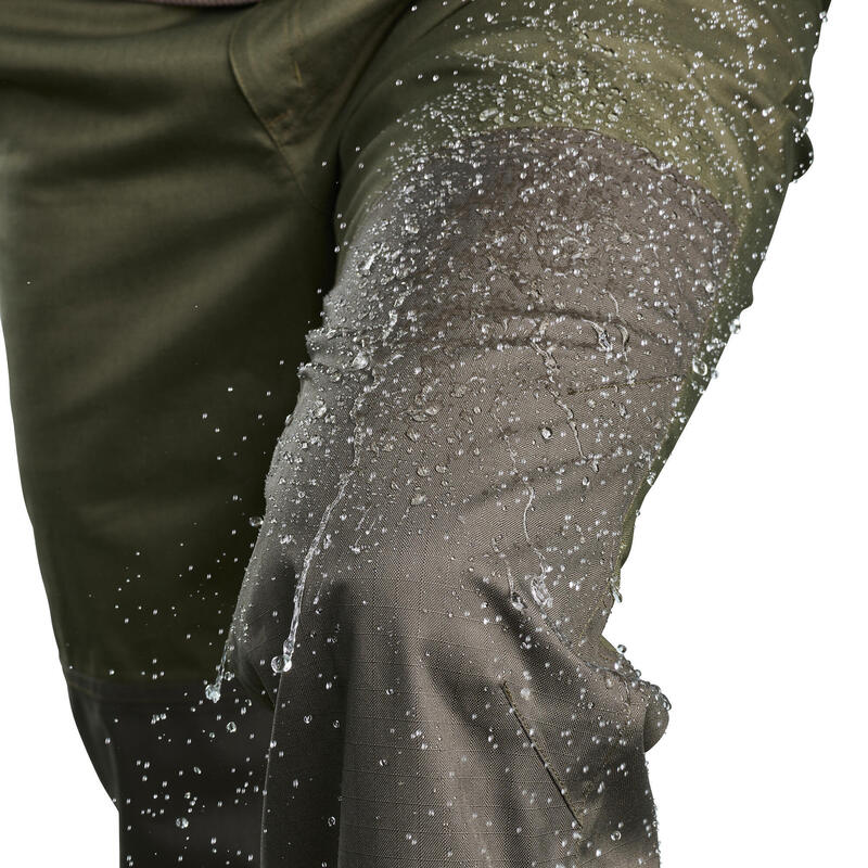 Pantalon 500 impermeabil Verde Bărbați 