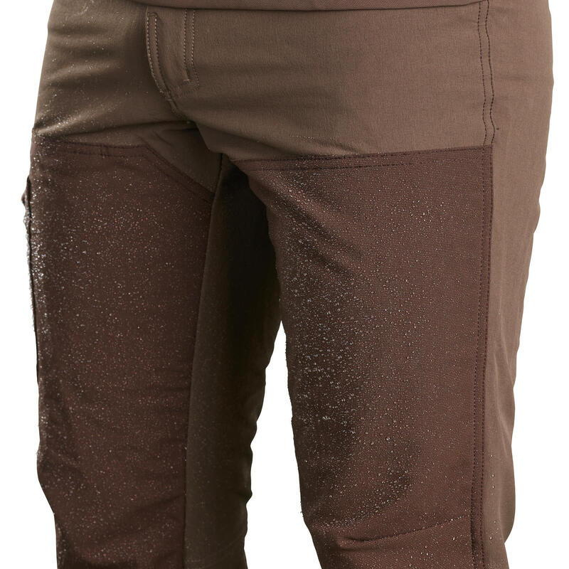 PANTALON chasse RENFORT MARRON TEMPS SEC 500